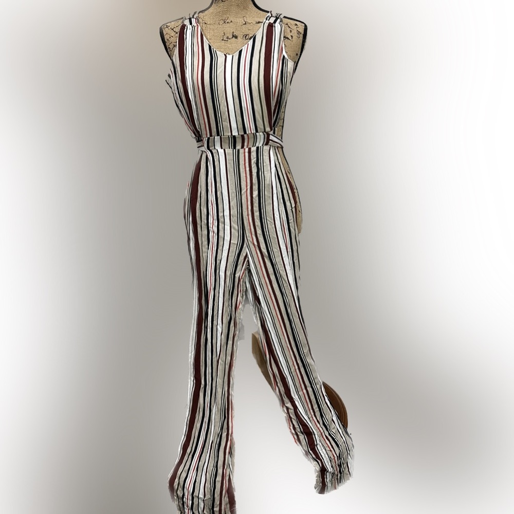 💕Derek Heart Multicolored Striped Jumpsuit SzS